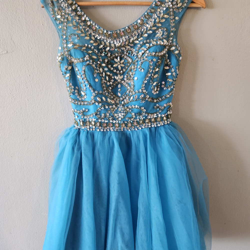 Elegant Blue Kids Dress with Embellishments
